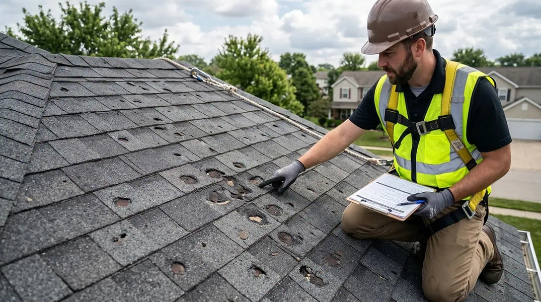 Storm damage roof inspection in Tampa